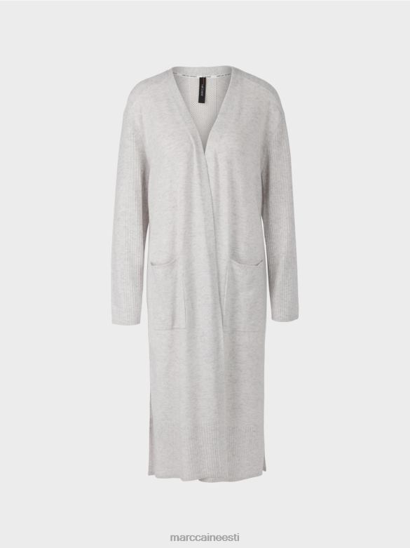 Marc Cain Riietus pikk kootud \"rethink together\" mantel J8DT333 hõbehall