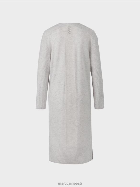 Marc Cain Riietus pikk kootud \"rethink together\" mantel J8DT333 hõbehall
