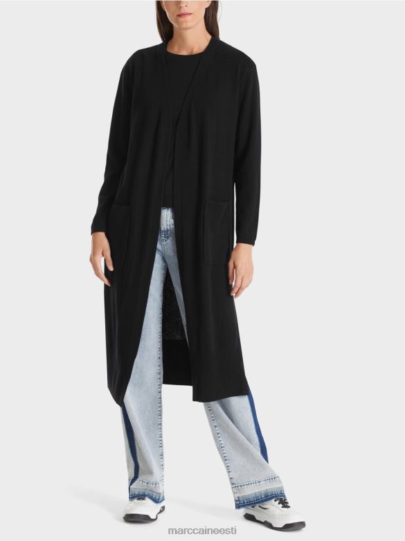 Marc Cain Riietus pikk kootud "rethink together" mantel J8DT335 must