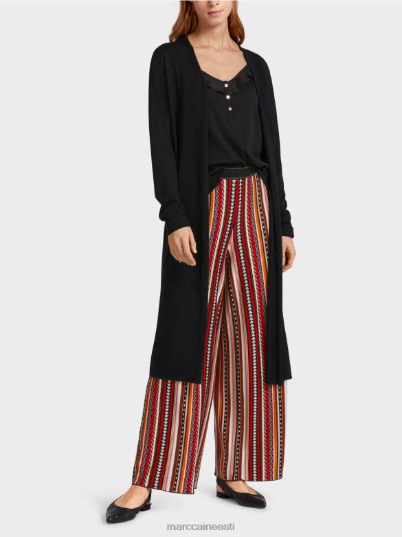 Marc Cain Riietus pikk peen kootud kardigan J8DT360 must