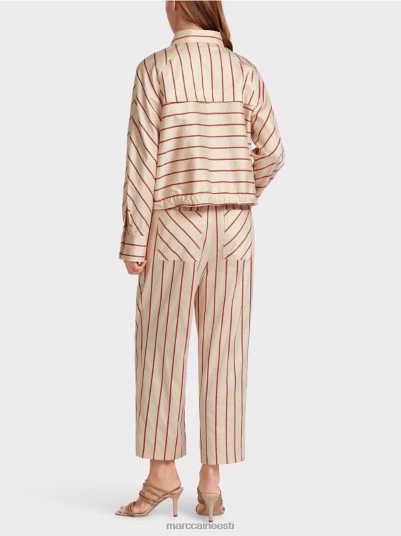 Marc Cain Riietus triibuline lüotselli jakk J8DT353 sügav punane