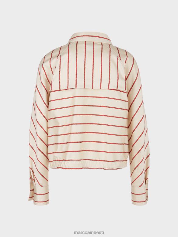 Marc Cain Riietus triibuline lüotselli jakk J8DT353 sügav punane