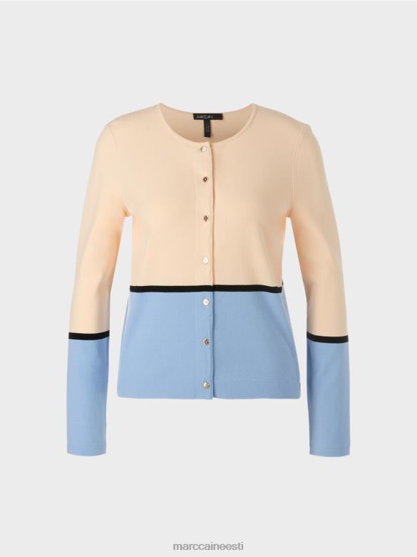 Marc Cain Riietus värviline \"rethink together\" kardigan J8DT323 tume kreem
