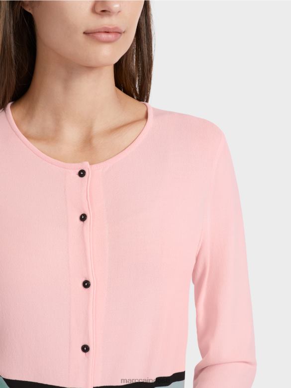 Marc Cain Riietus värviline \"rethink together\" kardigan J8DT343 pehme puuderroosa