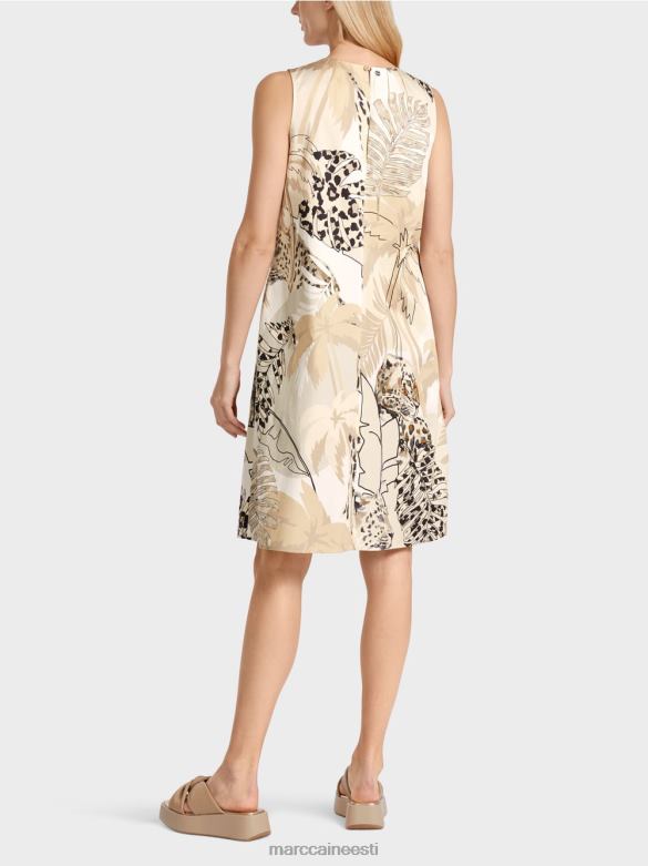 Marc Cain Riietus Lühikese lillelise mustriga kleit J8DT89 sügav liiv