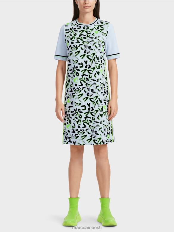 Marc Cain Riietus T-särk kleit "kootud Saksamaal J8DT27 pehme pulber sinine