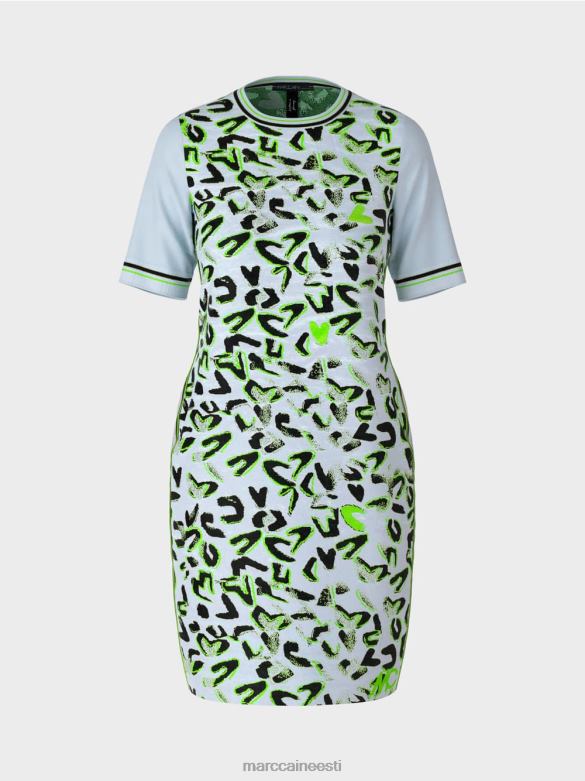 Marc Cain Riietus T-särk kleit \"kootud Saksamaal J8DT27 pehme pulber sinine