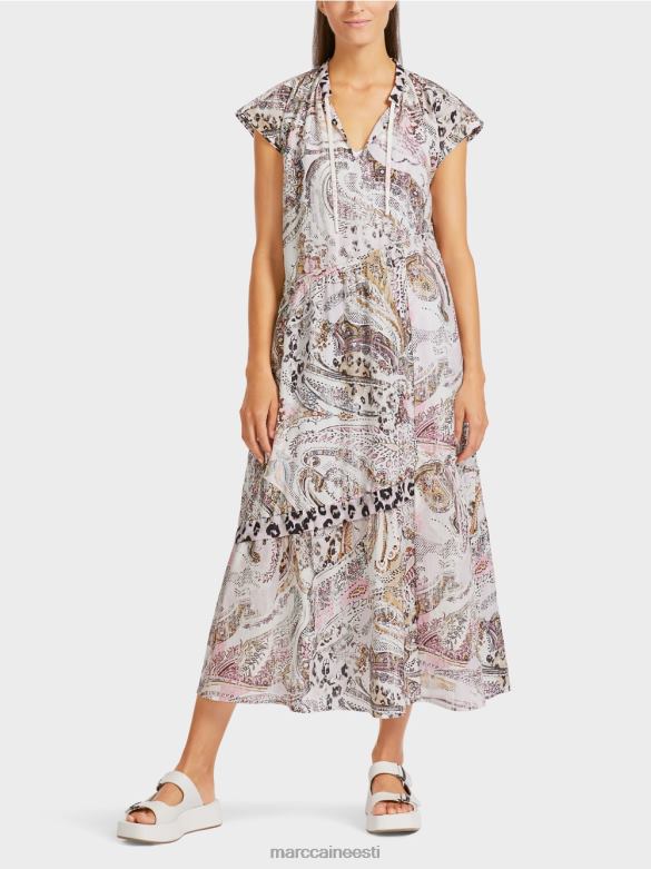 Marc Cain Riietus asümmeetriliste astmetega kleit J8DT98 määrdunudvalge