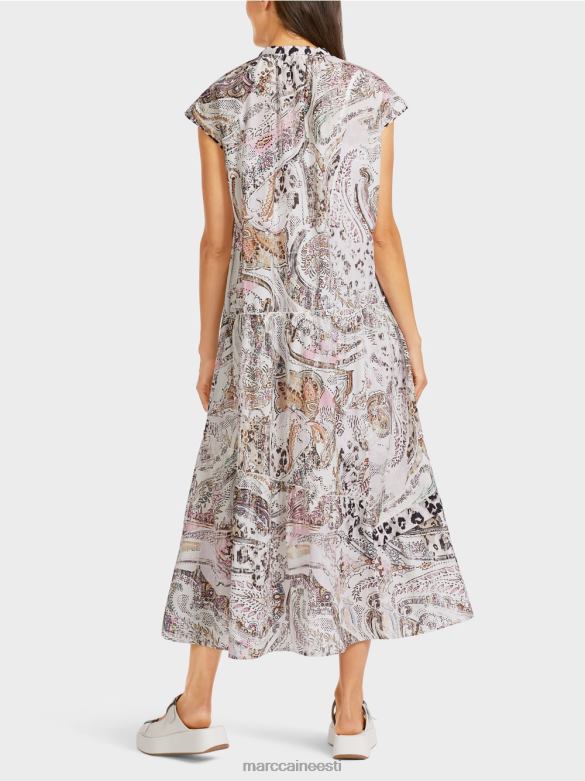 Marc Cain Riietus asümmeetriliste astmetega kleit J8DT98 määrdunudvalge