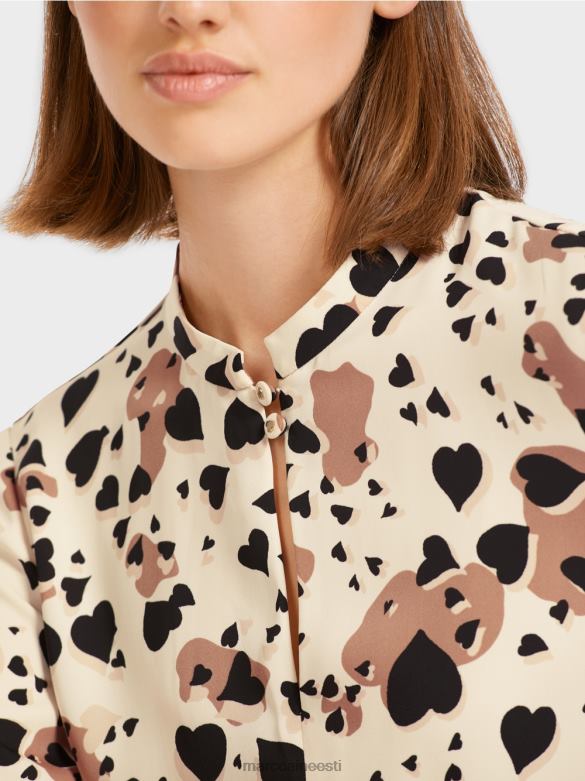 Marc Cain Riietus astmeliste volangidega leopardkleit J8DT125 kreem