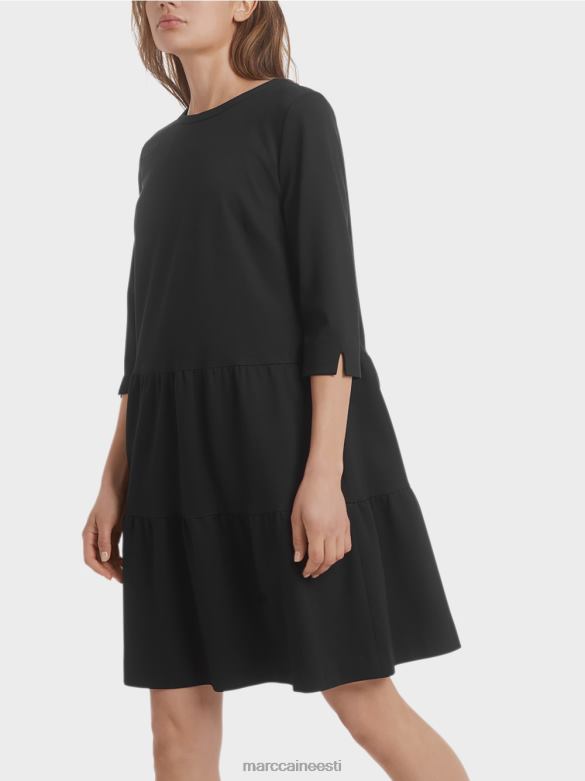 Marc Cain Riietus astmeliste volangidega trikookleit J8DT145 must