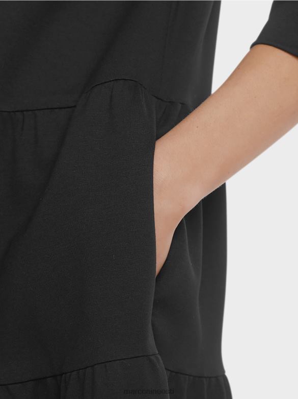 Marc Cain Riietus astmeliste volangidega trikookleit J8DT145 must