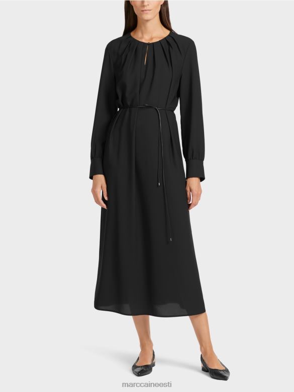 Marc Cain Riietus elegantne retro välimusega kleit J8DT130 must