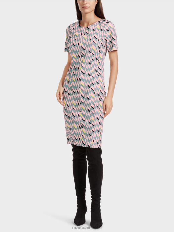 Marc Cain Riietus graafilise disainiga kleit J8DT31 tume taevasinine