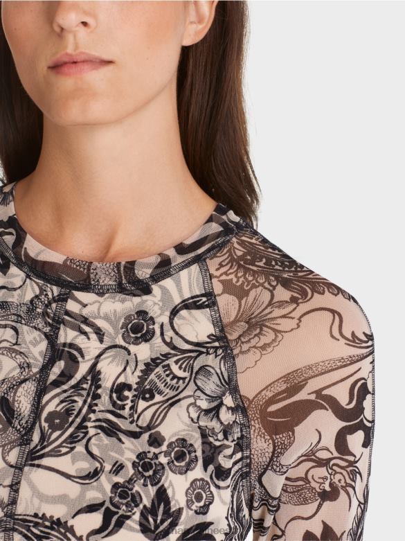 Marc Cain Riietus keha kallistav elastne tüllkleit J8DT1 mandliõis