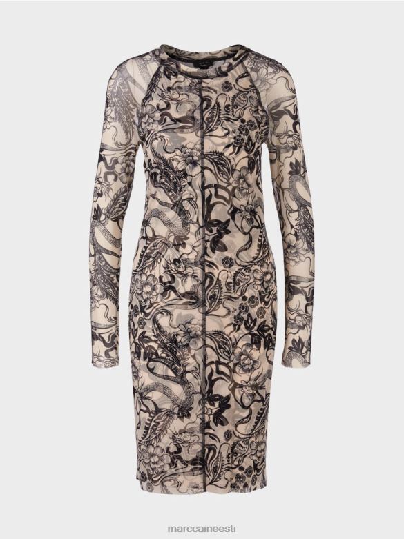 Marc Cain Riietus keha kallistav elastne tüllkleit J8DT1 mandliõis