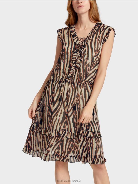 Marc Cain Riietus lühike viskooskrepist kleit J8DT59 sügav punane