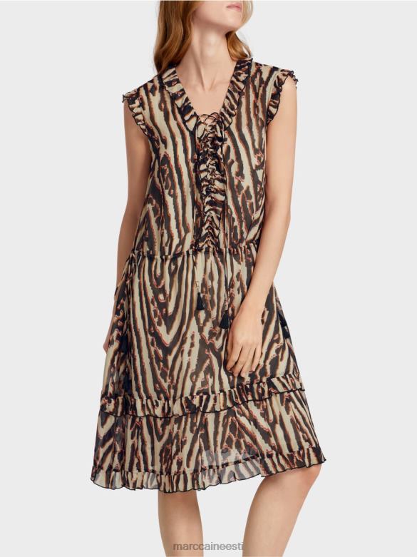 Marc Cain Riietus lühike viskooskrepist kleit J8DT59 sügav punane