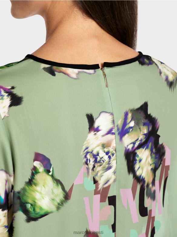 Marc Cain Riietus üleni trükitud kleit J8DT133 pulber piparmünt