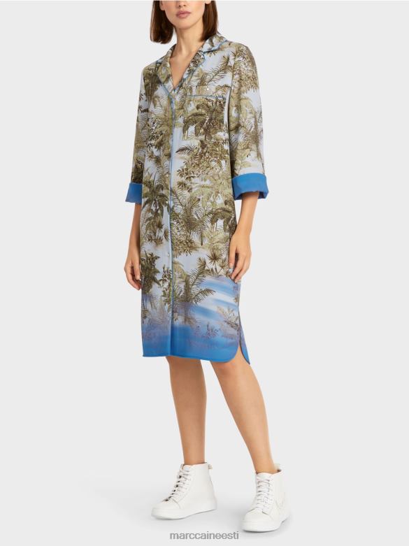 Marc Cain Riietus üleni trükitud särkkleit J8DT100 hele puuder sinine