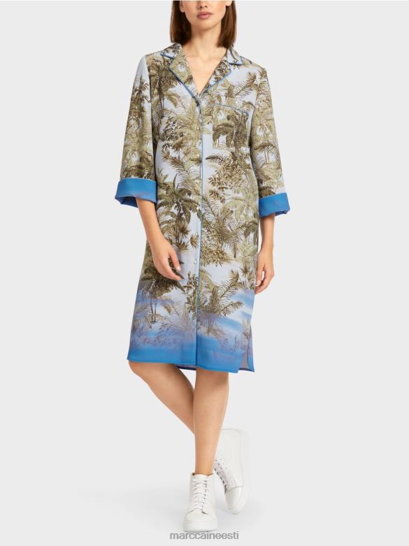 Marc Cain Riietus üleni trükitud särkkleit J8DT100 hele puuder sinine