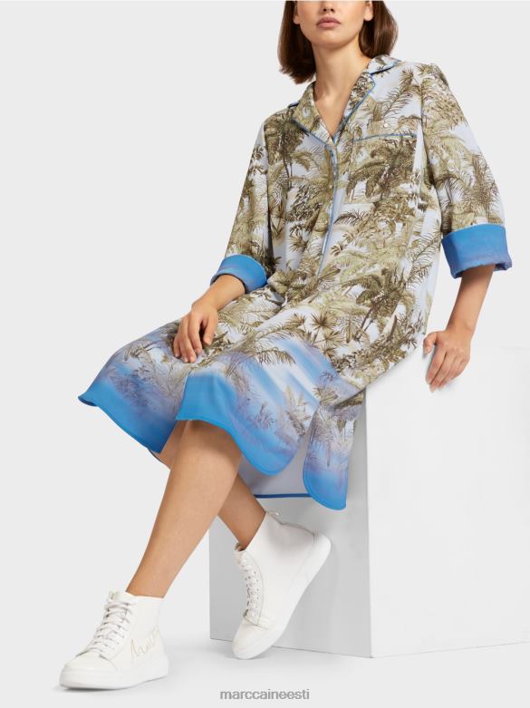 Marc Cain Riietus üleni trükitud särkkleit J8DT100 hele puuder sinine