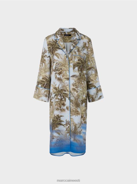 Marc Cain Riietus üleni trükitud särkkleit J8DT100 hele puuder sinine