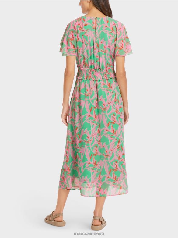 Marc Cain Riietus lillelise trükiga kleit J8DT106 särav jade