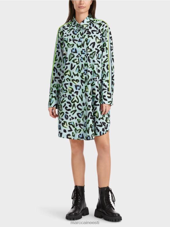 Marc Cain Riietus ümara kaelusega "rethink together" särkkleit J8DT29 pehme pulber sinine