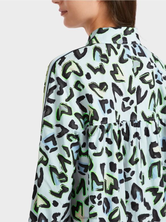 Marc Cain Riietus ümara kaelusega \"rethink together\" särkkleit J8DT29 pehme pulber sinine