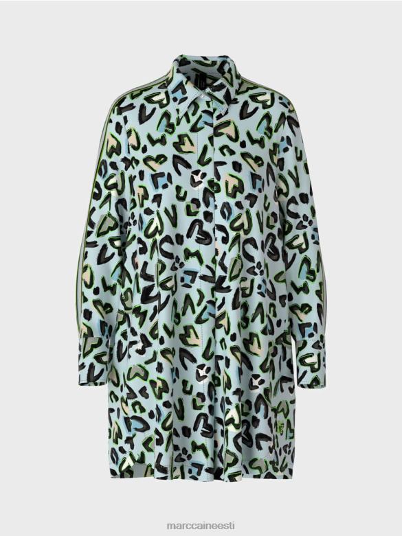 Marc Cain Riietus ümara kaelusega \"rethink together\" särkkleit J8DT29 pehme pulber sinine