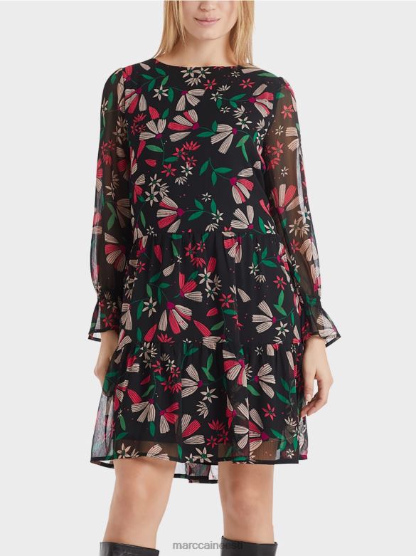 Marc Cain Riietus naiselik lillemustriga kleit J8DT147 magenta