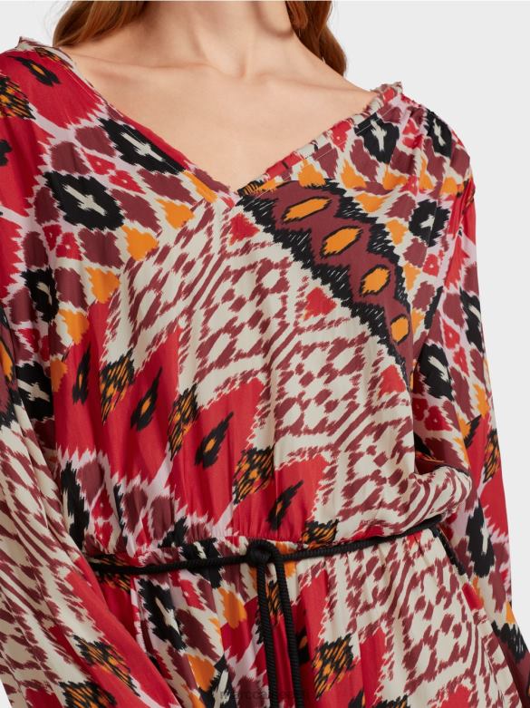 Marc Cain Riietus pikk kleit ülevalt trükiga J8DT64 sügav punane