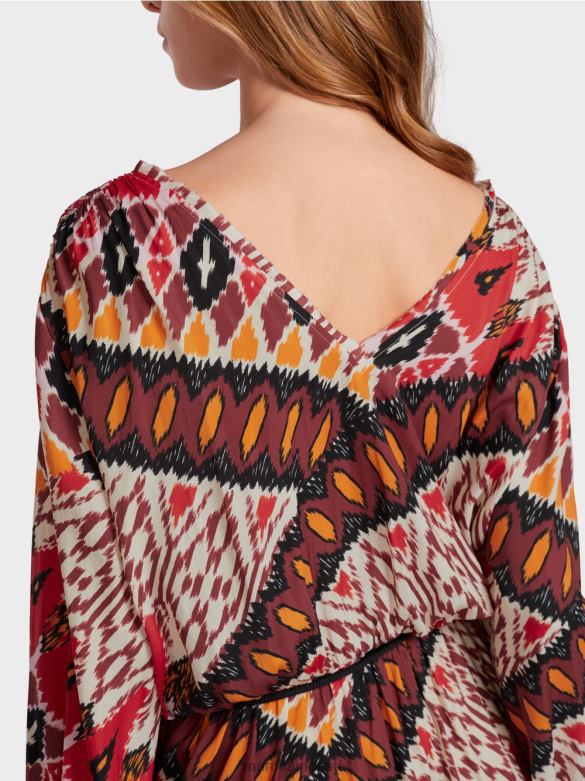 Marc Cain Riietus pikk kleit ülevalt trükiga J8DT64 sügav punane