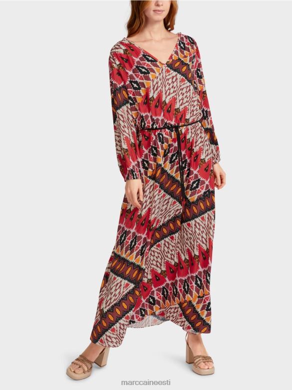 Marc Cain Riietus pikk kleit ülevalt trükiga J8DT64 sügav punane