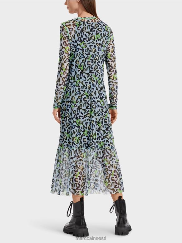 Marc Cain Riietus pikk kleit mitmetasandilise seelikuga J8DT26 pehme pulber sinine