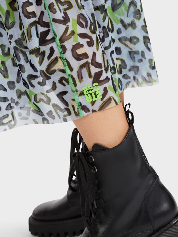 Marc Cain Riietus pikk kleit mitmetasandilise seelikuga J8DT26 pehme pulber sinine