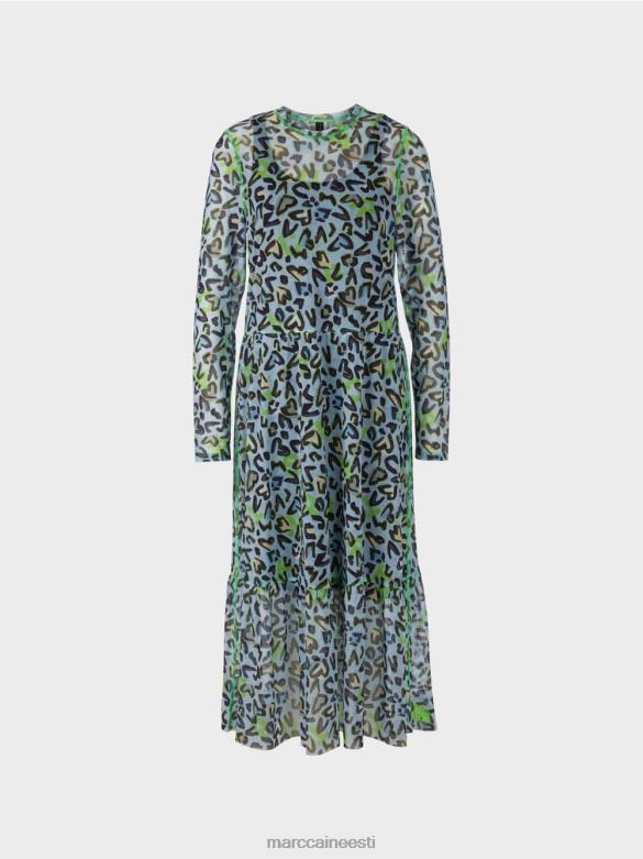 Marc Cain Riietus pikk kleit mitmetasandilise seelikuga J8DT26 pehme pulber sinine