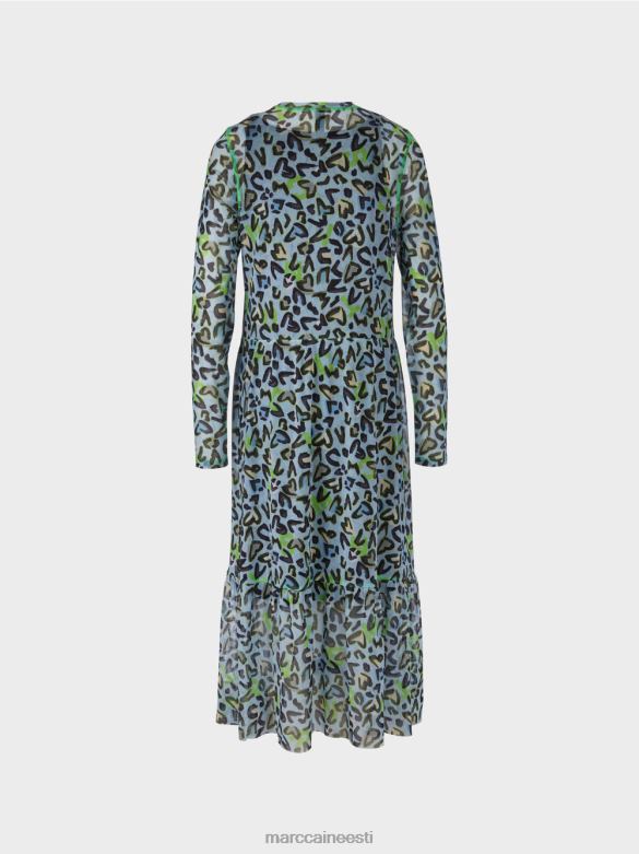 Marc Cain Riietus pikk kleit mitmetasandilise seelikuga J8DT26 pehme pulber sinine