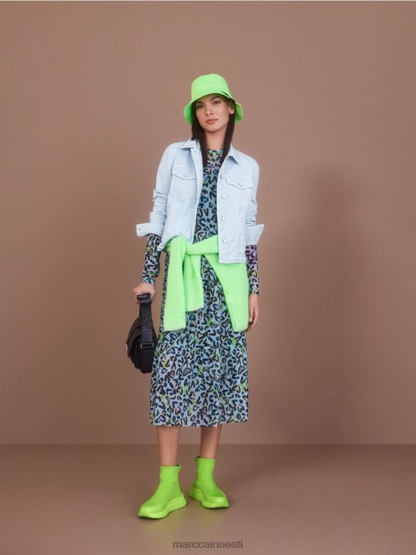 Marc Cain Riietus pikk kleit mitmetasandilise seelikuga J8DT26 pehme pulber sinine