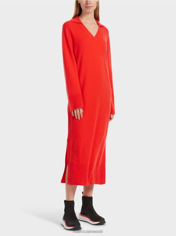 Marc Cain Riietus pikk kootud "rethink together" kleit J8DT18 campari