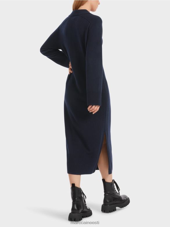 Marc Cain Riietus pikk kootud \"rethink together\" kleit J8DT5 kesköösinine