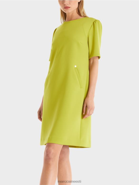 Marc Cain Riietus rõhutatud õlaga kleit J8DT40 särav oliivroheline