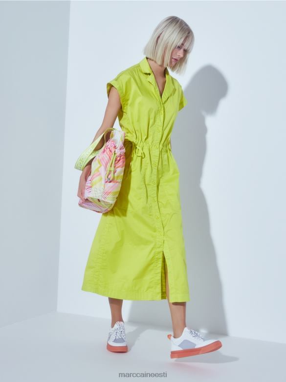 Marc Cain Riietus sportlik võrgu ja nööriga kleit J8DT73 kerge limeaad