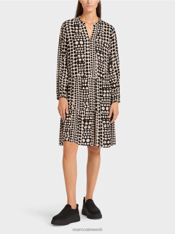 Marc Cain Riietus taaskasutatud polüestrist kleit J8DT134 must