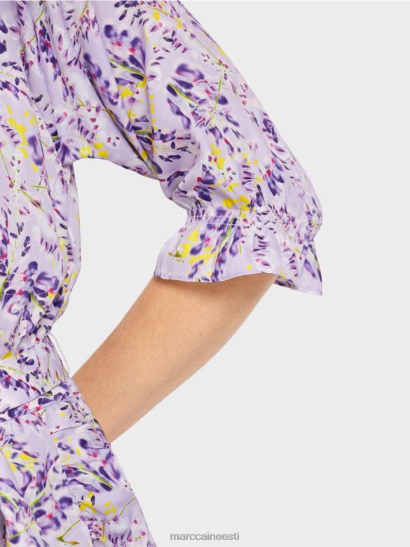 Marc Cain Riietus trükitud kleit ümbrisefektiga J8DT80 särav lilla