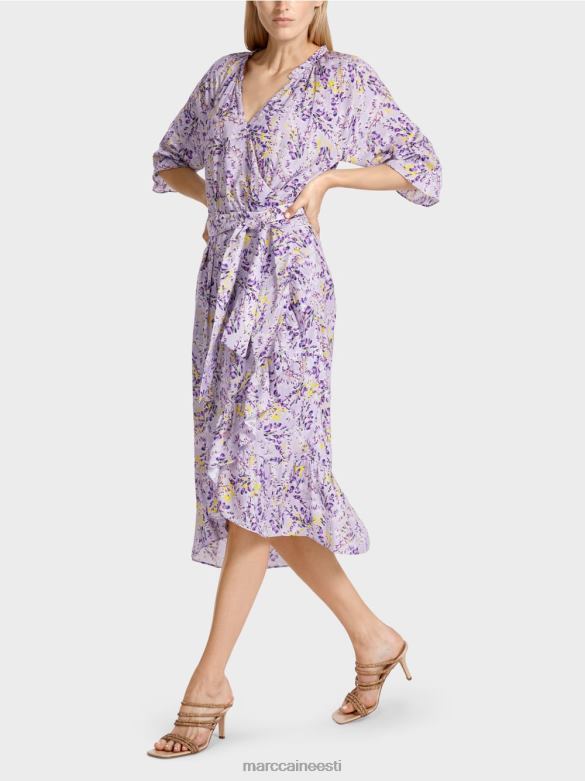 Marc Cain Riietus trükitud kleit ümbrisefektiga J8DT80 särav lilla