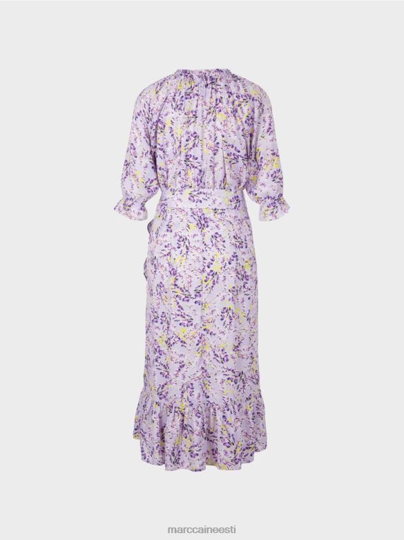 Marc Cain Riietus trükitud kleit ümbrisefektiga J8DT80 särav lilla