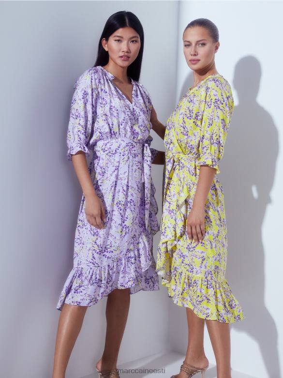 Marc Cain Riietus trükitud kleit ümbrisefektiga J8DT80 särav lilla