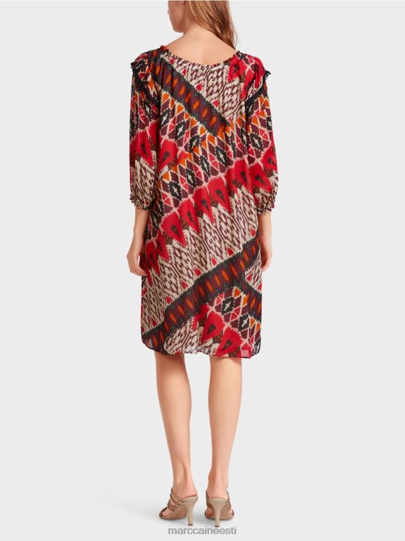 Marc Cain Riietus trükitud viskoosist minikleit J8DT65 sügav punane